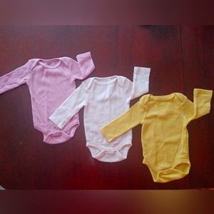 3pc Carter's Long-Sleeve Waffle Knit Onesies